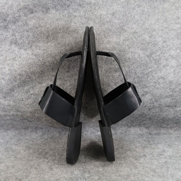 Korks Shoes Womens 9 Sandals Casual T Strap Thong Flats Slip On Black Comfort - Picture 9 of 13